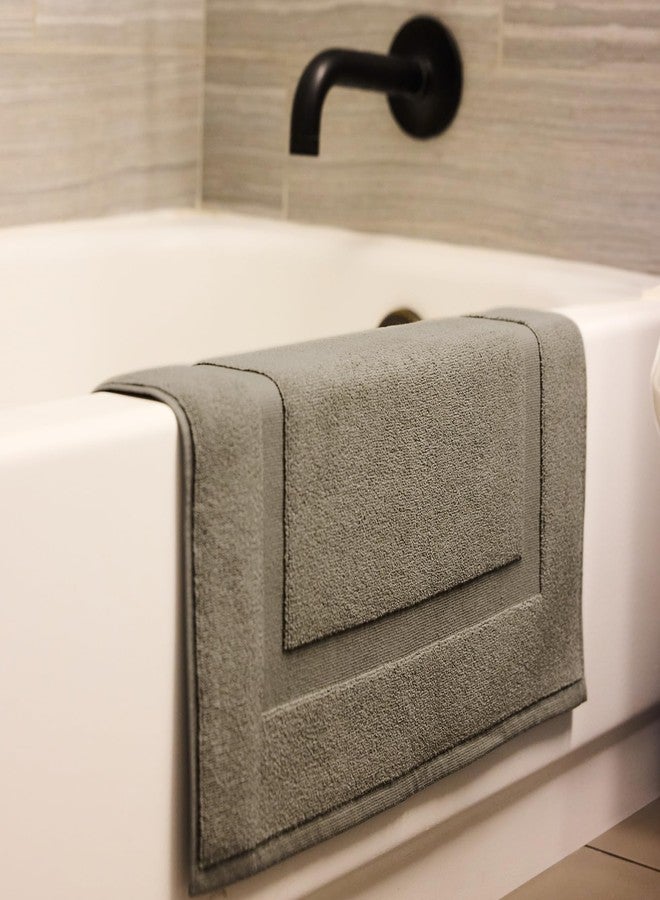 Preston Lane سجادة حمام بريستون لين دورو - قطن 100%، سجادة حمام ناعمة وماصة وسريعة الجفاف - سجادة أرضية بجودة الفنادق للاستحمام أو حوض الاستحمام، صنع في البرتغال، أوكالبتوس - Image 2