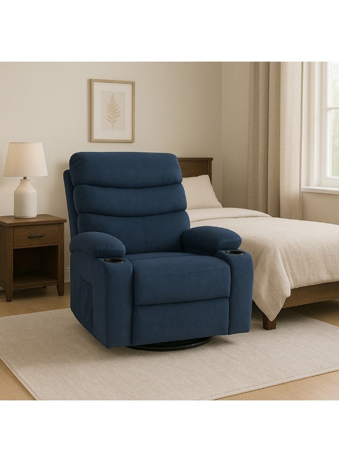 NZONE STORE Fixed recliner chair with footrest in blue - comfortable and luxurious design - Image 2