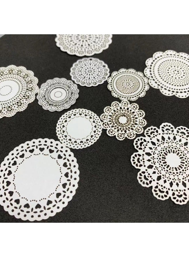 Doll House Cake Paper Pad Food Play Hand Account Decoration Mini Lace Paper Retro Hollow Paper Lace Paper Props Decoration-Color:No. 2 Large And Small  - Image 5