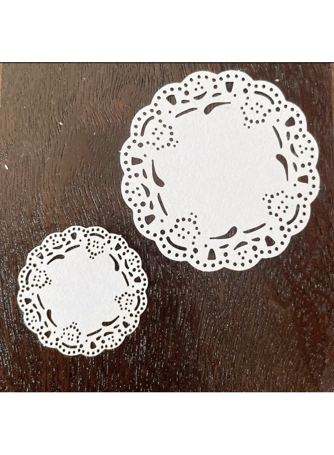 Doll House Cake Paper Pad Food Play Hand Account Decoration Mini Lace Paper Retro Hollow Paper Lace Paper Props Decoration-Color:No. 2 Large And Small  - Image 1