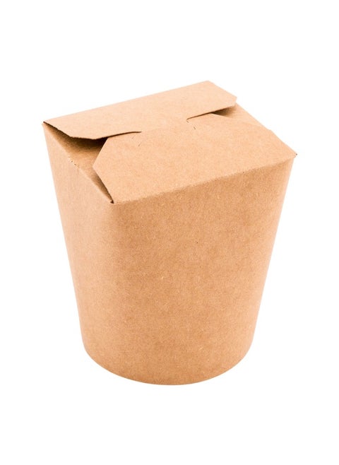 Bio Tek 3.2 x 2.9 x 4 Inch Food Containers, 200 Durable Noodle Boxes - Disposable, Sustainable, Kraft Paper 16-Ounce Takeout Boxes, Round, For Takeouts And Delivery, Or Picnics