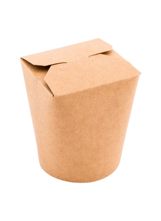 Restaurantware - Bio Tek 3.2 x 2.9 x 4 Inch Food Containers, 200 Durable Noodle Boxes - Disposable, Sustainable, Kraft Paper 16-Ounce Takeout Boxes, Round, For Takeouts And Delivery, Or Picnics - Image 1
