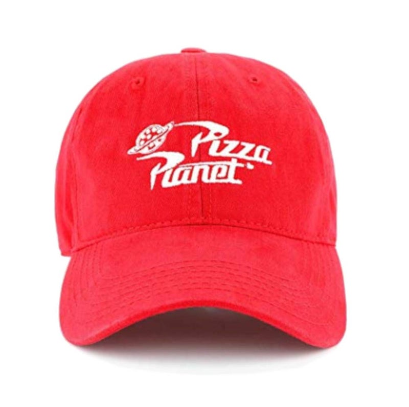 Disney Concept One Mens Disney Pixar Toy Story Dad Hat, Pizza Planet Delivery Cotton Adjustable With Curved Brim Baseball Cap, Red - Image 1