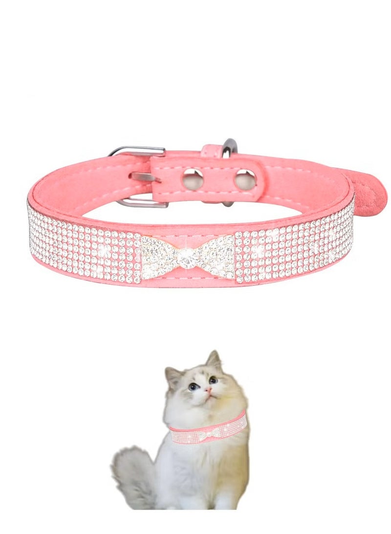 Cat Collar with Diamonds, Rhinestone Pet Collar Elastic Adjustable Collar Cat and Dog Small Pet Necklace Jewelry - Image 1