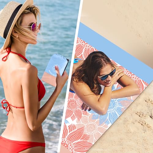 HIHOHO Beach Blanket Waterproof Sandproof Extra Large Beach Mat 79" X 83"/120"x108"for 1-8 Adults Quick Drying Durable Outdoor Picnic Mat for Beach Travel Camping Hiking - Image 3