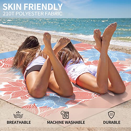HIHOHO Beach Blanket Waterproof Sandproof Extra Large Beach Mat 79" X 83"/120"x108"for 1-8 Adults Quick Drying Durable Outdoor Picnic Mat for Beach Travel Camping Hiking - Image 4