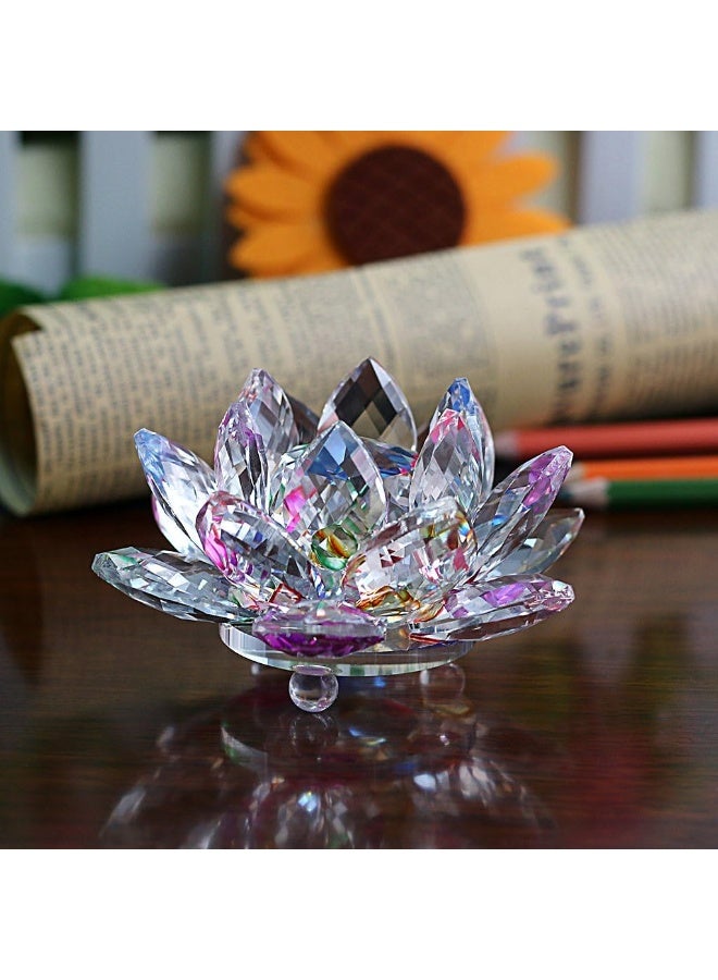 OwnMy Sparkle Crystal Lotus Flower Hue Reflection Feng Shui Home Decor with Gift Box 3 Inch 80MM - Image 5