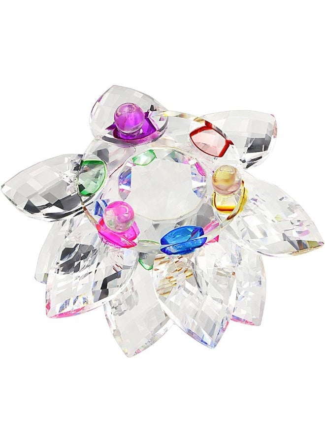 OwnMy Sparkle Crystal Lotus Flower Hue Reflection Feng Shui Home Decor with Gift Box 3 Inch 80MM - Image 4