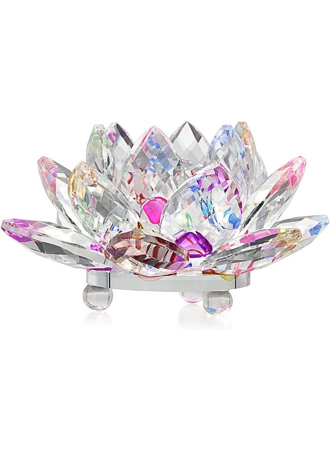 OwnMy Sparkle Crystal Lotus Flower Hue Reflection Feng Shui Home Decor with Gift Box 3 Inch 80MM - Image 2