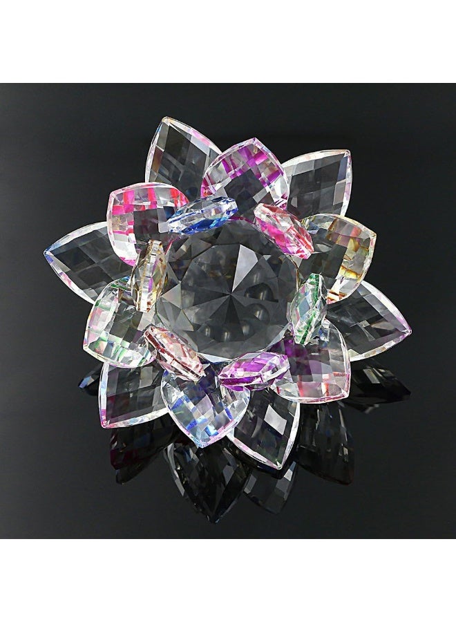 OwnMy Sparkle Crystal Lotus Flower Hue Reflection Feng Shui Home Decor with Gift Box 3 Inch 80MM - Image 3