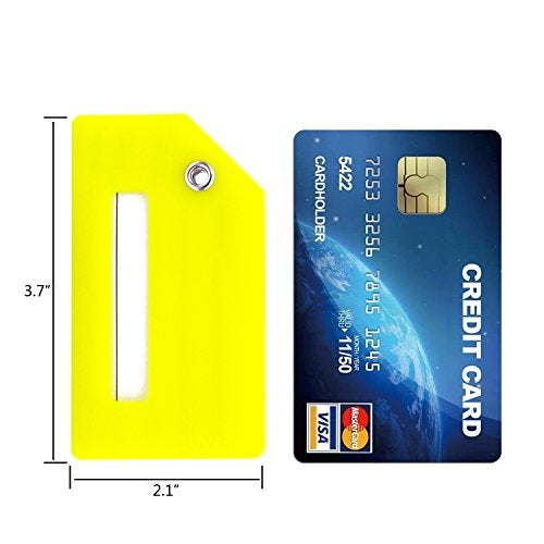 Ovener 5Pack Silicone Luggage Tag with Name ID Card Perfect to Quickly Spot Luggage Suitcase by Ovener (Yellow) - Image 5