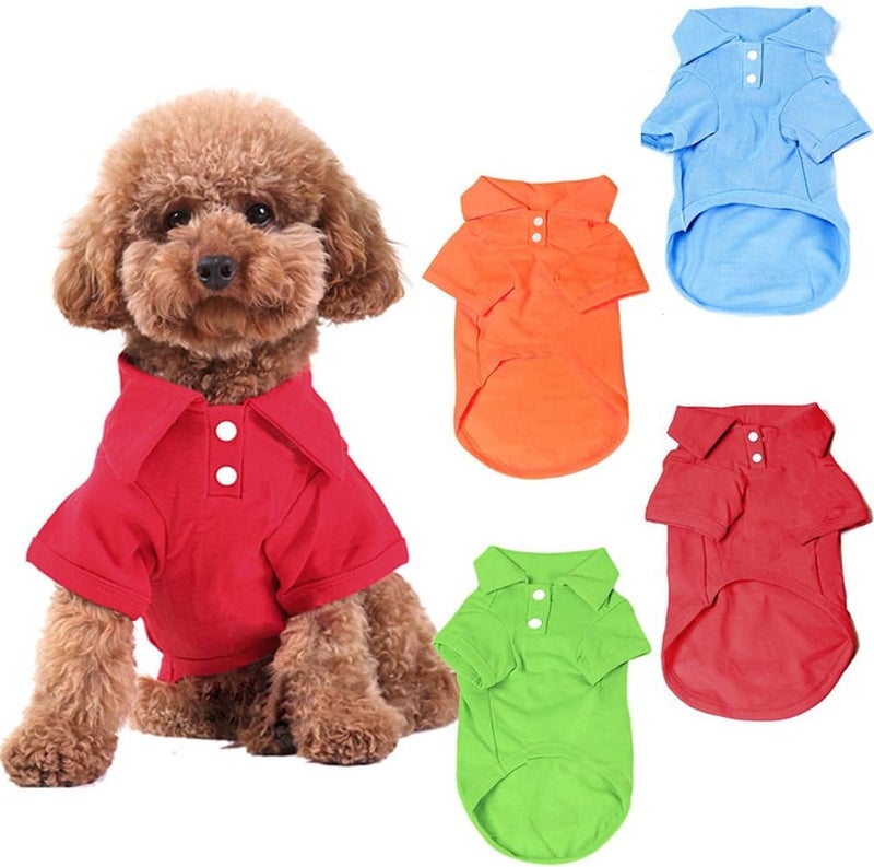 KingMas Global easy assemble picks 4 Pack Dog Shirts Pet Puppy T-Shirt Clothes Outfit Apparel Coats Tops Global versatile design - Image 1