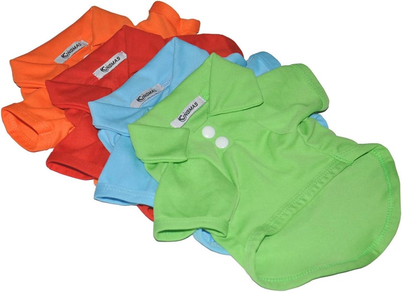 KingMas Global easy assemble picks 4 Pack Dog Shirts Pet Puppy T-Shirt Clothes Outfit Apparel Coats Tops Global versatile design - Image 3