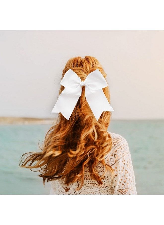 Motique Accessories White Jumbo Bow Clip With Tails  - Image 3
