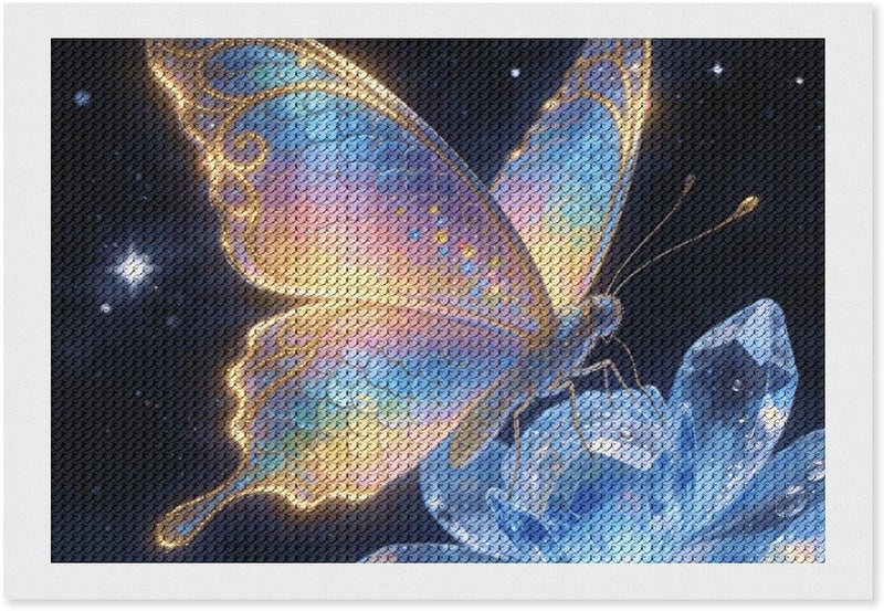 5D Diamond Art Kits for Adults Beginners Rainbow Butterfl DIY Diamond Painting Kit Full Drill Diamond Dots Paintings Crystal Gem Art Crafts for Home Wall Decor Gifts 8"x12" - Image 1