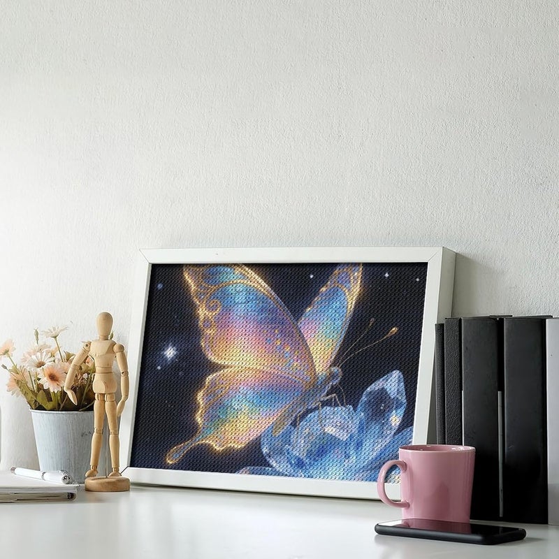 5D Diamond Art Kits for Adults Beginners Rainbow Butterfl DIY Diamond Painting Kit Full Drill Diamond Dots Paintings Crystal Gem Art Crafts for Home Wall Decor Gifts 8"x12" - Image 4