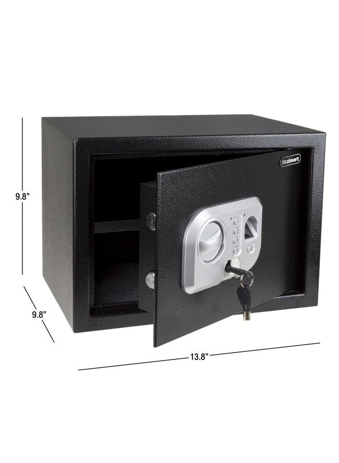 Stalwart Electronic Safe - Digital Biometric Fingerprint Lock Box with 2 Override Keys - Business or Home Safe for Jewelry, Cash, and More (Black) - Image 3