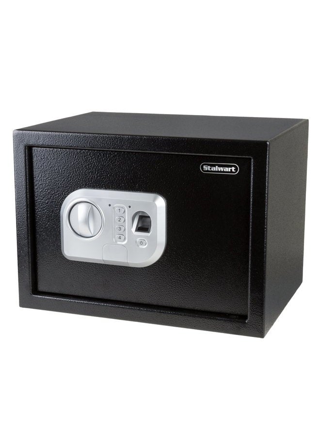 Stalwart Electronic Safe - Digital Biometric Fingerprint Lock Box with 2 Override Keys - Business or Home Safe for Jewelry, Cash, and More (Black) - Image 1