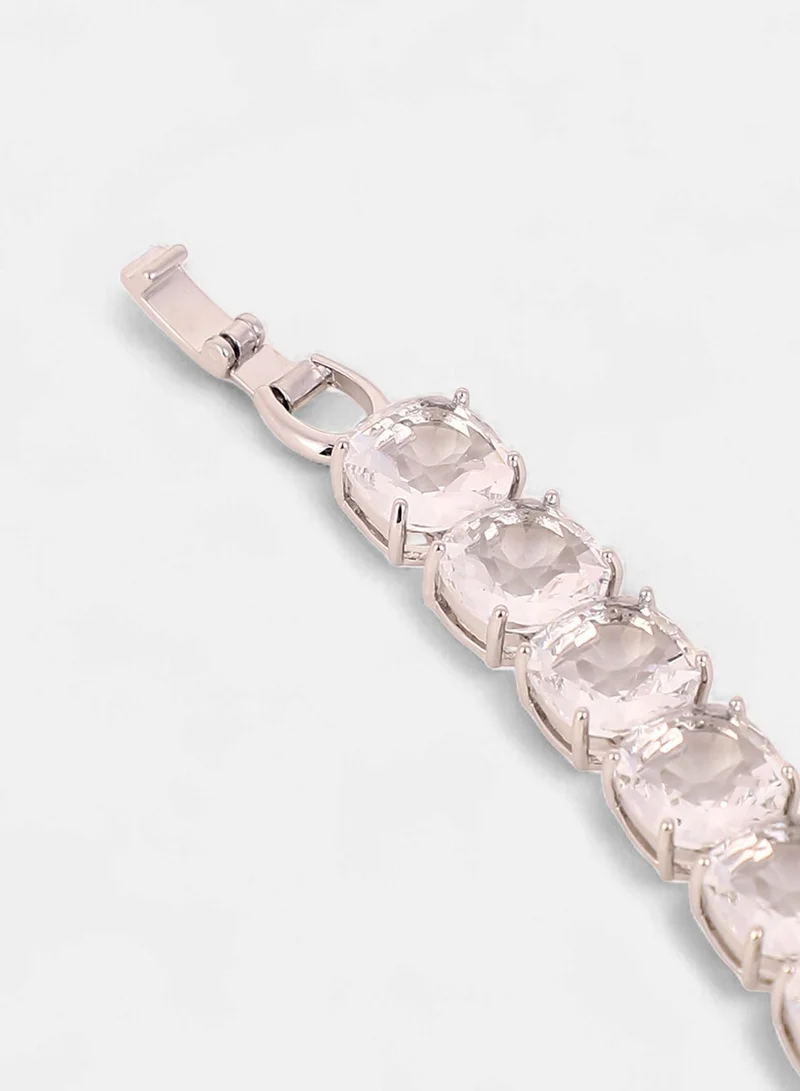 SOHI Crystal-Square Tennis Artificial Bracelet Jewellery