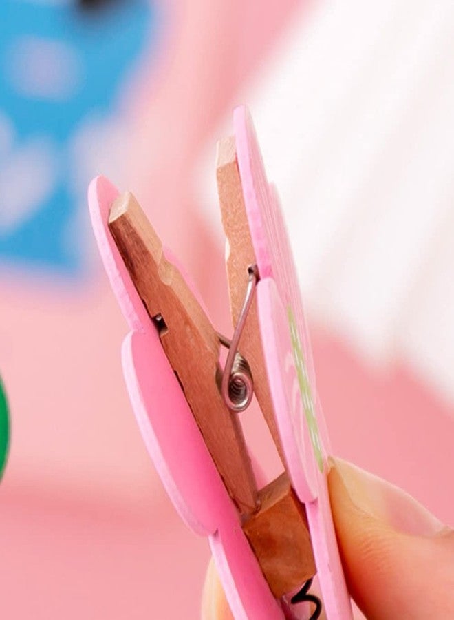 Teensery 6 Pcs Wooden Photo Holder Flower Potted Table Name Number Holder Place Card Holder Picture Memo Note Clip Holder for Home Wedding Birthday Party Decorations - Image 5