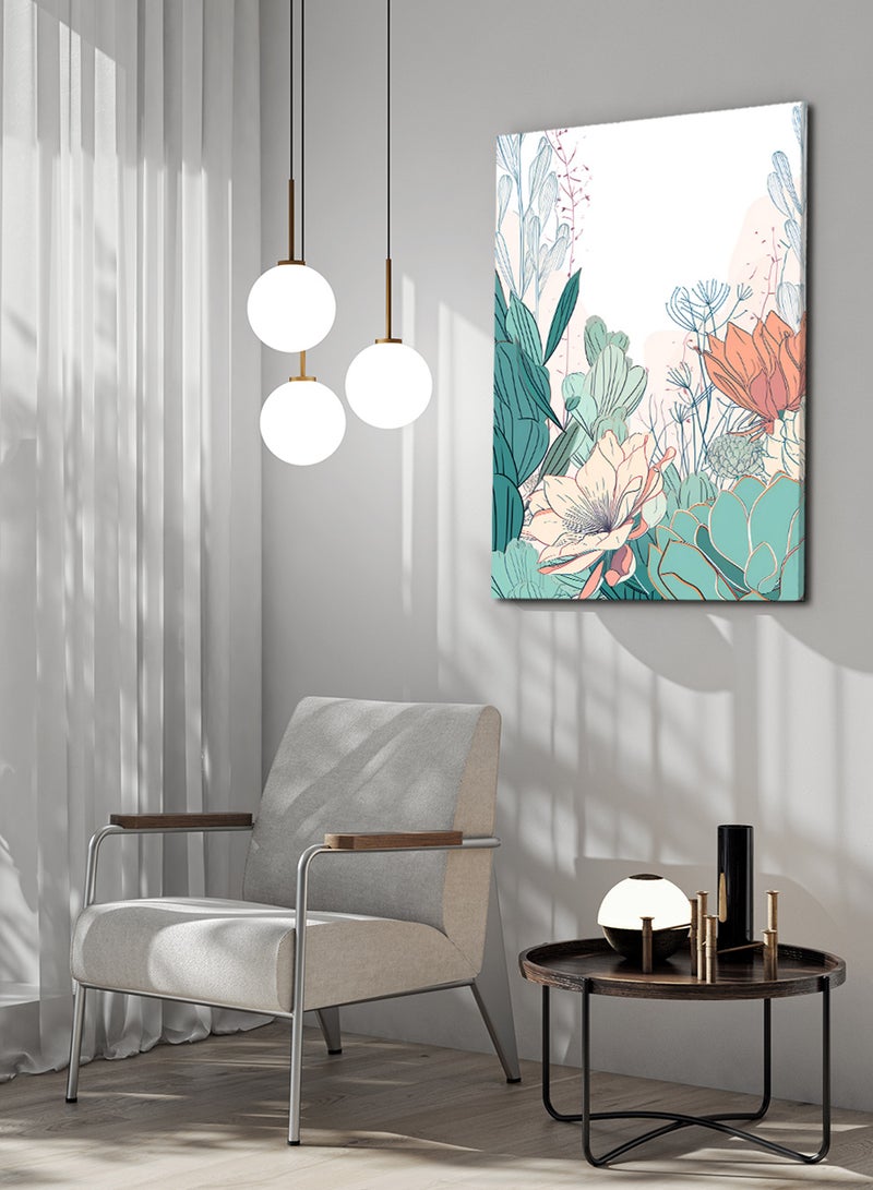 لوحة كانفاس على إطار خشبي بتصميم حديقة الزهور - Image 3