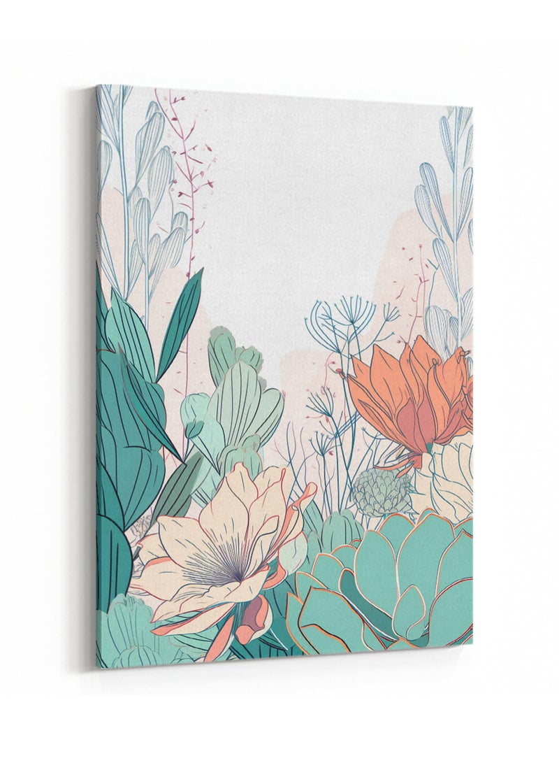 لوحة كانفاس على إطار خشبي بتصميم حديقة الزهور - Image 4