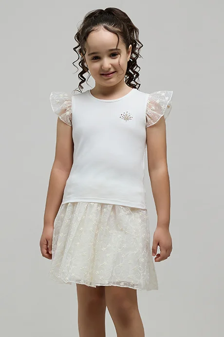 R&B Embroidered Top and Skirt Set