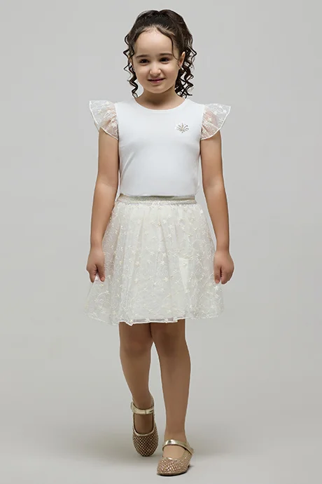 R&B Embroidered Top and Skirt Set