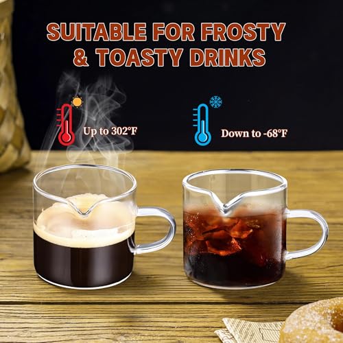Gulex Espresso Cups, Shot Glass Coffee Espresso Cups with Pour Spout, 4 oz, Clear, Set of 2 (Set of 2) - Image 5