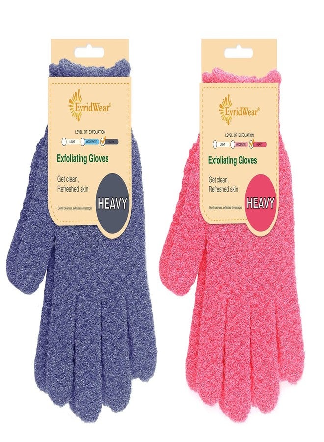 Evridwear 2 Pairs Heavy Exfoliating Shower Bath Gloves for Men and Women - Image 1