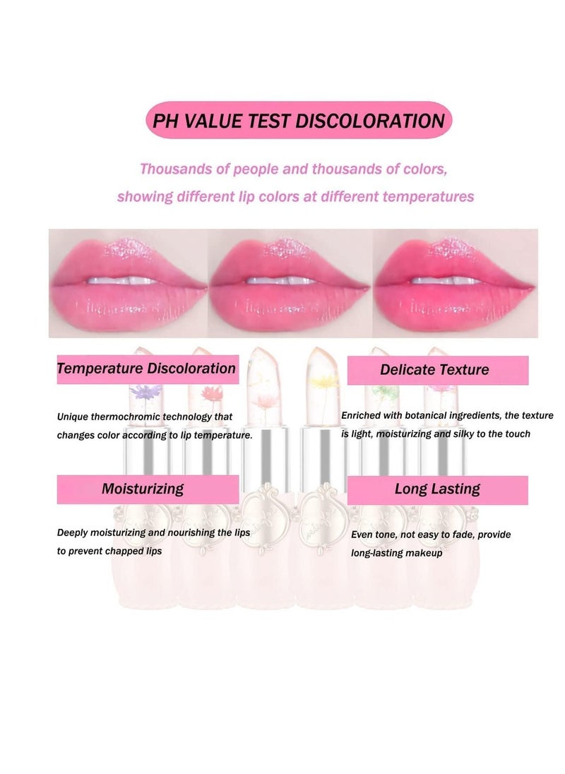 HUDACRUSH - Huda Crush Beauty Waterproof Crystal Clear Beautiful Jelly Flower Lipstick Long Lasting Lip Balm Lips Moisturizer  Temperature Color Change Lip Gloss Flower Infused Lipstick 6 - Image 1