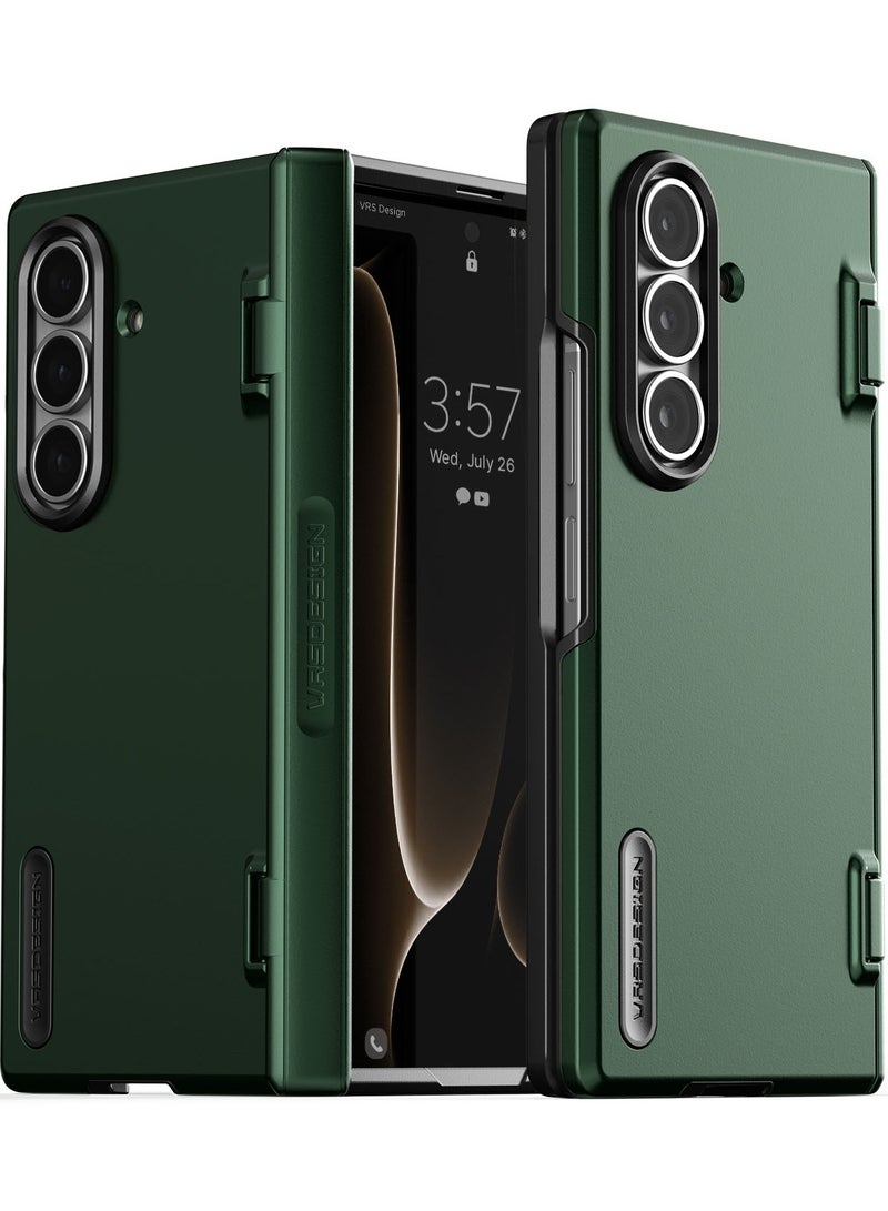 VRS Design Terra Guard Modern Samsung Galaxy Z Fold 7 Case Cover (2025) with Hinge Protection - Metallic Green - Image 1