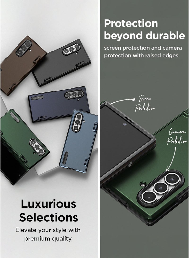 VRS Design Terra Guard Modern Samsung Galaxy Z Fold 7 Case Cover (2025) with Hinge Protection - Metallic Green - Image 5