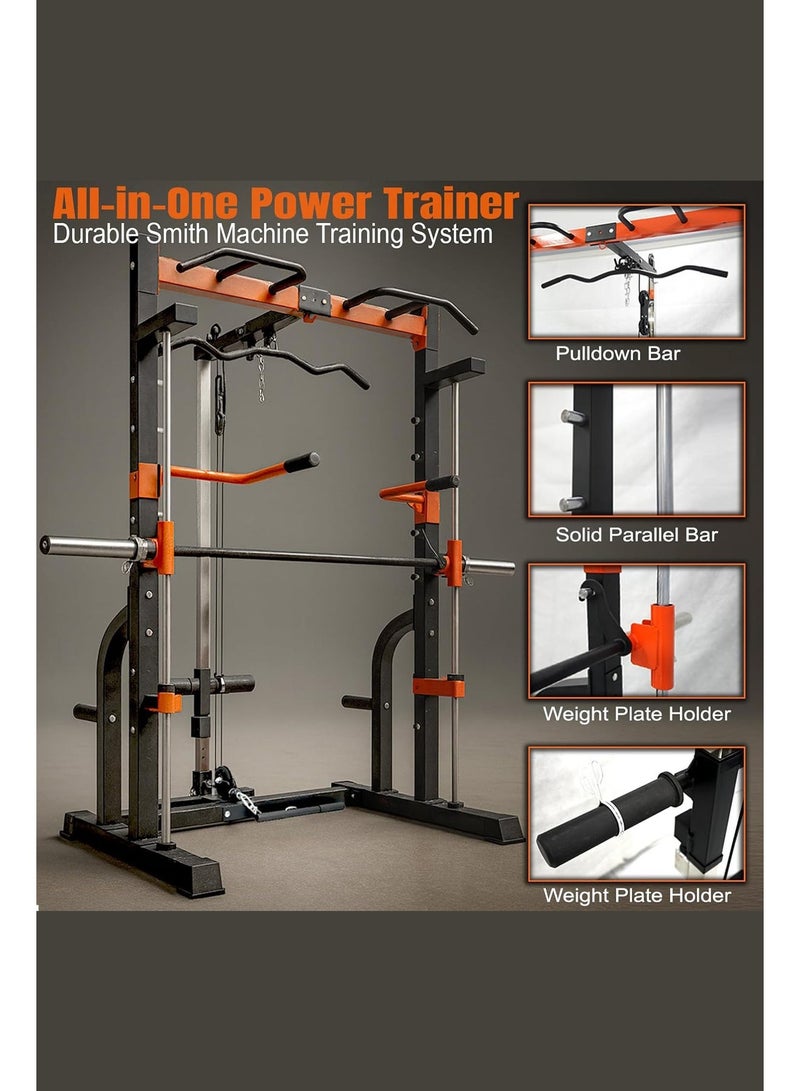 سكاي لاند سلسلة SKY LAND للقفص الحديدي ورف القرفصاء، معدات رياضية منزلية قوية للتدريب على القوة، رفع الأثقال، وتمارين الجسم بالكامل GM-8151 رفوف قابلة للتعديل وخيارات جهاز سميث. - Image 3