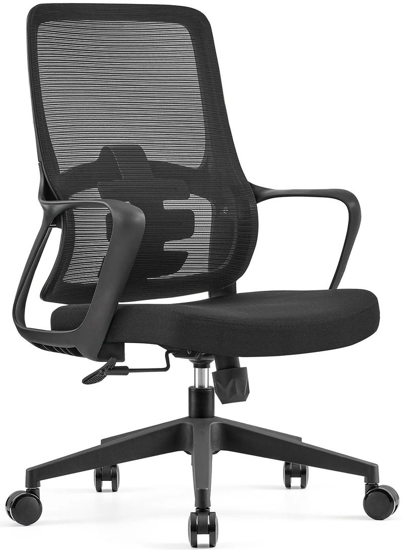 Multiwood Superior Comfort Office Seating with Deep Padding, Posture Support and Relaxed Tilt Function – Black - Image 1