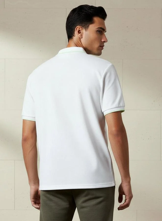 Kappa WHITE Kappa Men Pique Detail Polo T shirt for Men | Best Price UAE