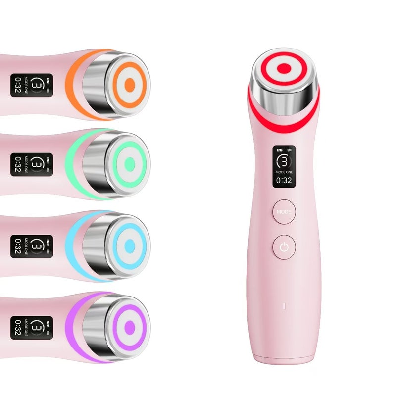 New Arrival: 5-Color Light Therapy EMS Microcurrent Vibration Massager with Red & Blue Light for Pore Beautification - Image 1