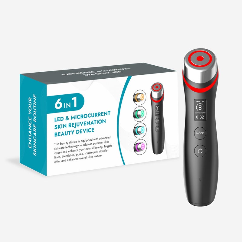 New Arrival: 5-Color Light Therapy EMS Microcurrent Vibration Massager with Red & Blue Light for Pore Beautification - Image 2