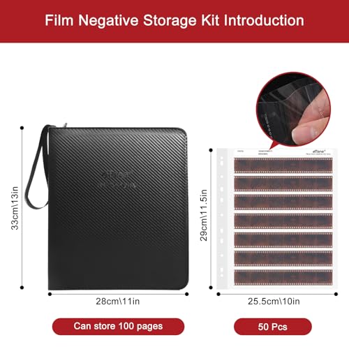 eTone 50 PCS 135 35mm Film Negative Page Preservers Sleeves,Acid-Free Storage Kit with Film Binder Box - Image 3