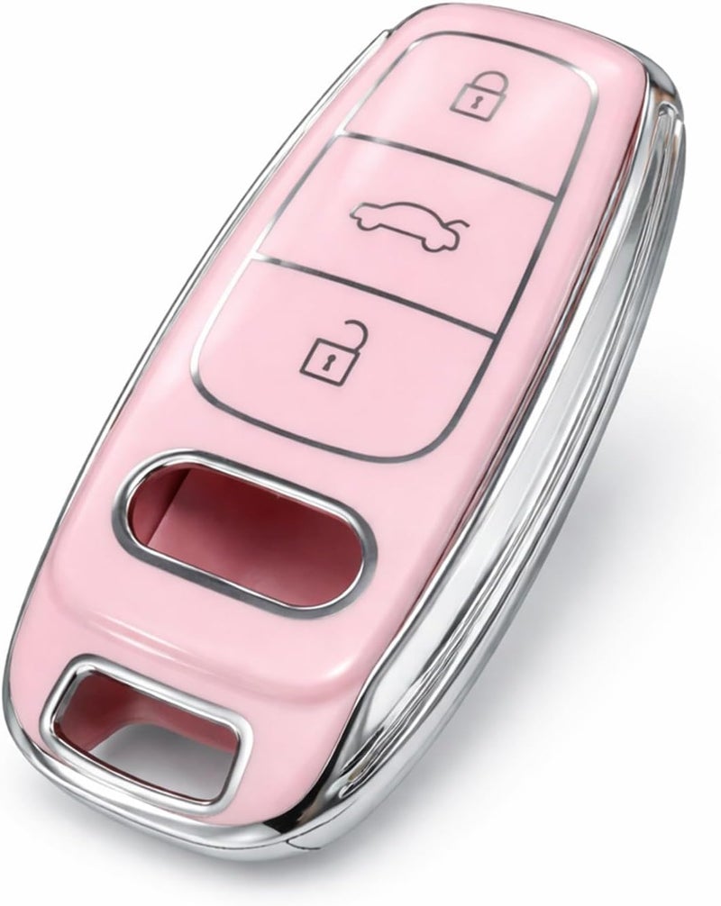 JILLICK Pink Key Case for Audi A6 Models - Stylish Protection for Your Car Key - Image 1