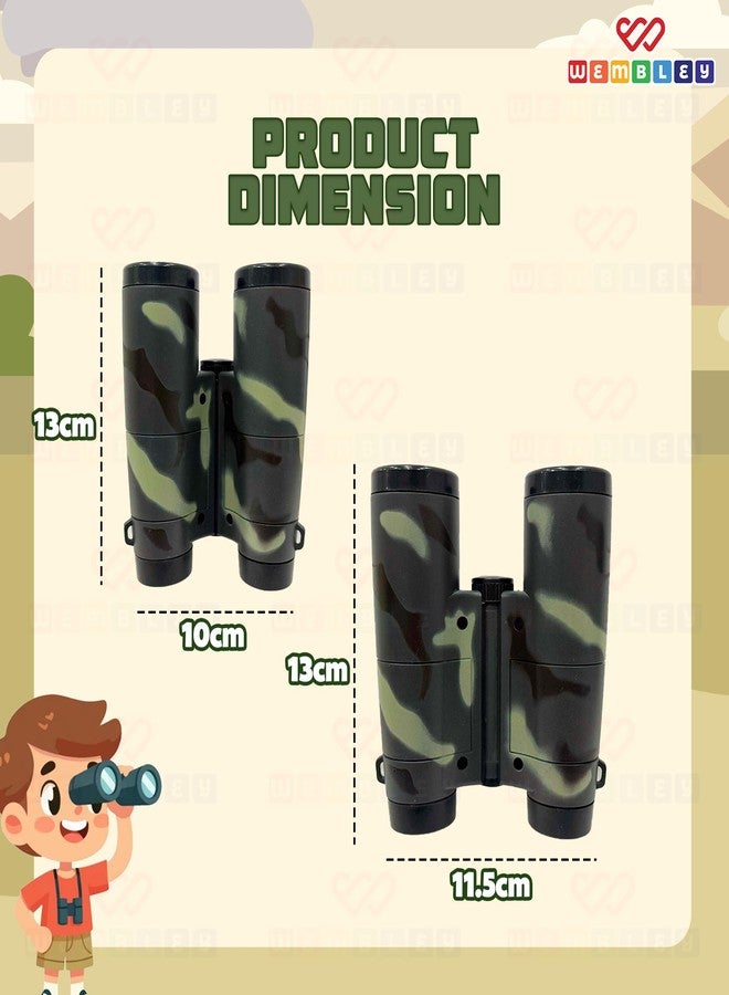 Wembley Army Style Binoculars Toy for Kids | Compact and Portable Birdwatching Outdoor Telescope for Boys and Girls | Binocular Toy with Neck String and Focus Adjustment | Educational Birthday Gift - Image 2
