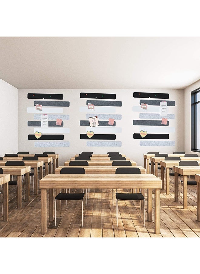 Peachjoy 8 Pcs Cork Board Strips with 30 Pushpins, Self-Adhesive Bulletin Board Strips No Damage for Wall, Felt Pin Board for Paste Notes, Photos, Office Decor (Black) - Image 3