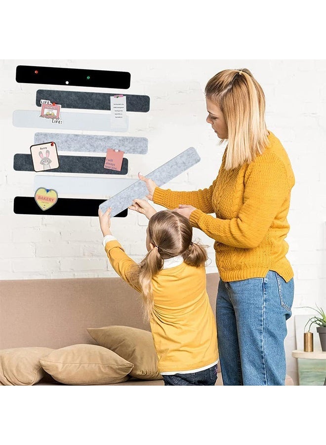 Peachjoy 8 Pcs Cork Board Strips with 30 Pushpins, Self-Adhesive Bulletin Board Strips No Damage for Wall, Felt Pin Board for Paste Notes, Photos, Office Decor (Black) - Image 4