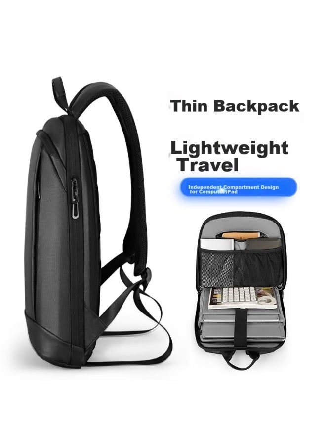 MARK RYDEN Marco Leiden Backpack, Thin Laptop Bag, Casual Travel 15.6-inch Notebook Backpack, Mr9813 Elegant Black, Gift - Image 1