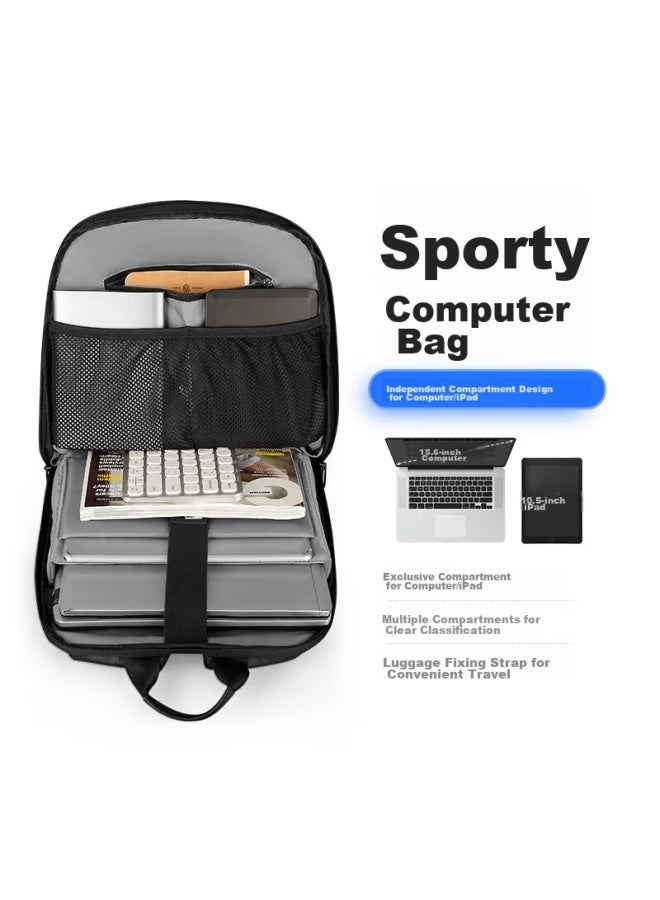 MARK RYDEN Marco Leiden Backpack, Thin Laptop Bag, Casual Travel 15.6-inch Notebook Backpack, Mr9813 Elegant Black, Gift - Image 2