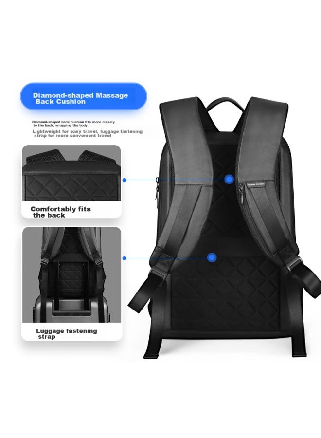 MARK RYDEN Marco Leiden Backpack, Thin Laptop Bag, Casual Travel 15.6-inch Notebook Backpack, Mr9813 Elegant Black, Gift - Image 3