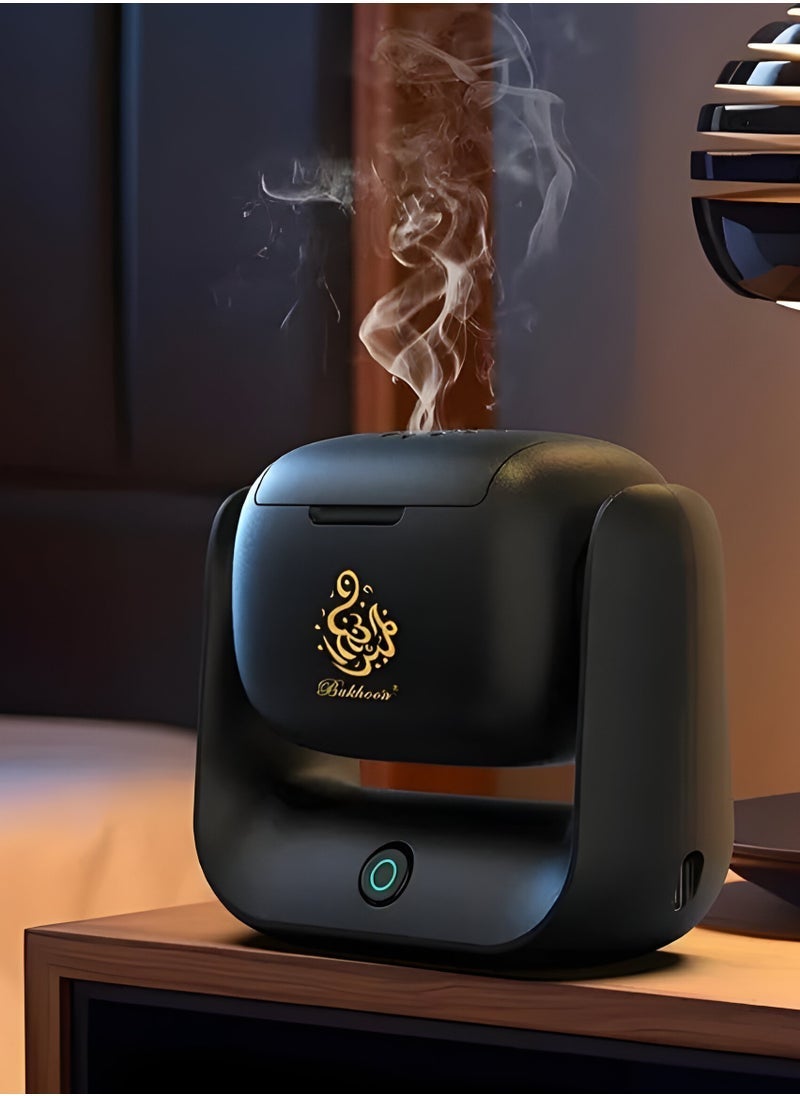 Bukhoon Modern Rotatable Electric Incense Burner with 1500 mAh Battery – Type-C Rechargeable, 700°C High-Temperature Quick Heating – 2-Minute Automatic Burn Cycle, LED Indicator, 90° Rotation – Stylish Oud Bakhoor Burner for Home, Car & Travel Use - Image 2