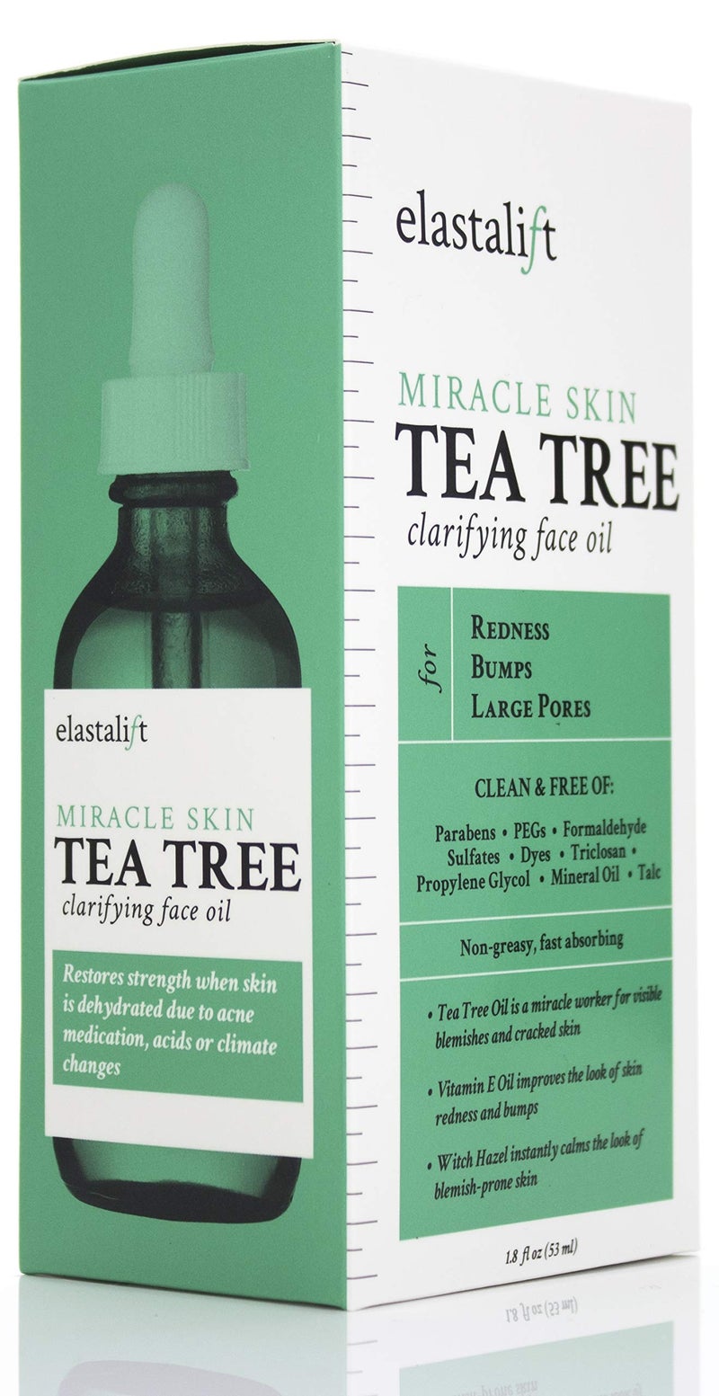Elastalift Tea Tree Oil Facial Spot Treatment W/Witch Hazel Clarifying Tea Tree Oil For Face Helps Target Redness, Acne, Bumps, Dry Itchy Skin, & Large Pores. Non-Irritating Formula, 1.8 Fl Oz - Image 4