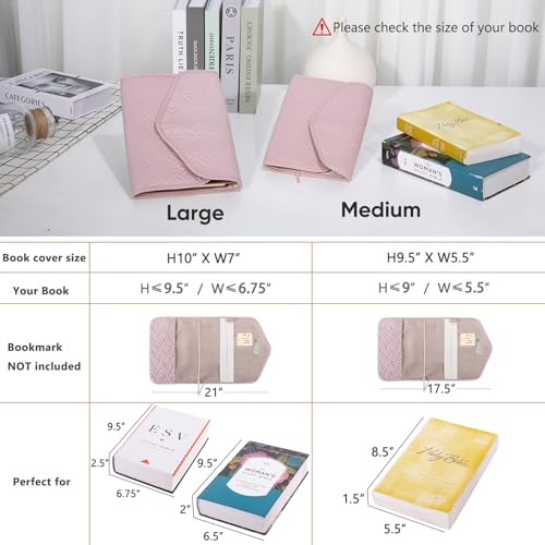 APLUFINE Reusable Book Cover with Magnet Closure - Adjustable Book Sleeve for Book Lovers Gift - Book Protector for Paperback -Book Covers for Hardcover - Book Pouch - Book Carrier - Image 4