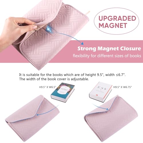 APLUFINE Reusable Book Cover with Magnet Closure - Adjustable Book Sleeve for Book Lovers Gift - Book Protector for Paperback -Book Covers for Hardcover - Book Pouch - Book Carrier - Image 2